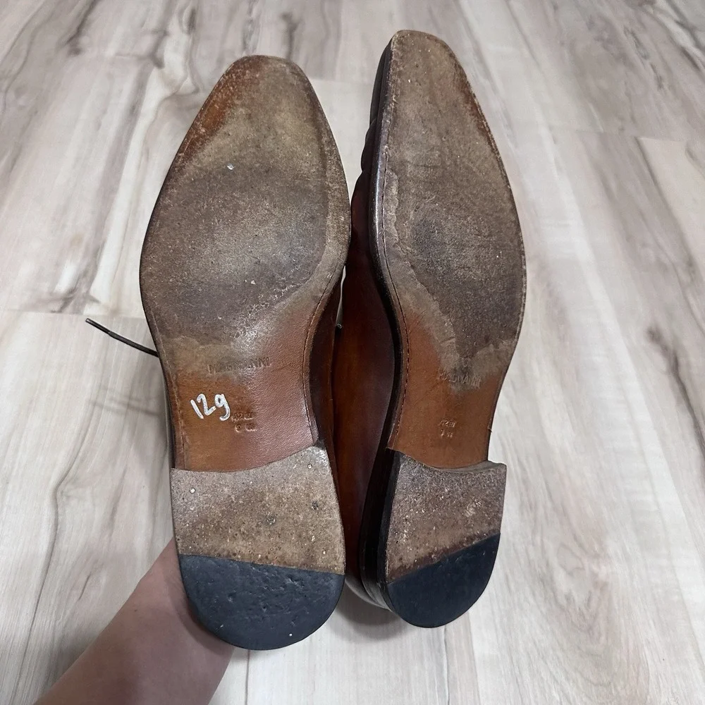 MAGNANNI CRUZ Dress Oxford Leather Shoes Mens Sz 9‎ Lace Up COGNAC MSRP $525